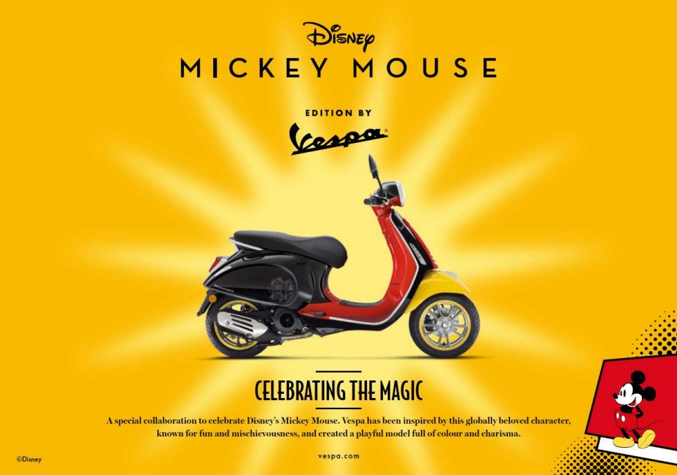 ミッキーからの特別仕様「ディズニー・ミッキーマウス・エディション by ベスパ」の受注がスタート